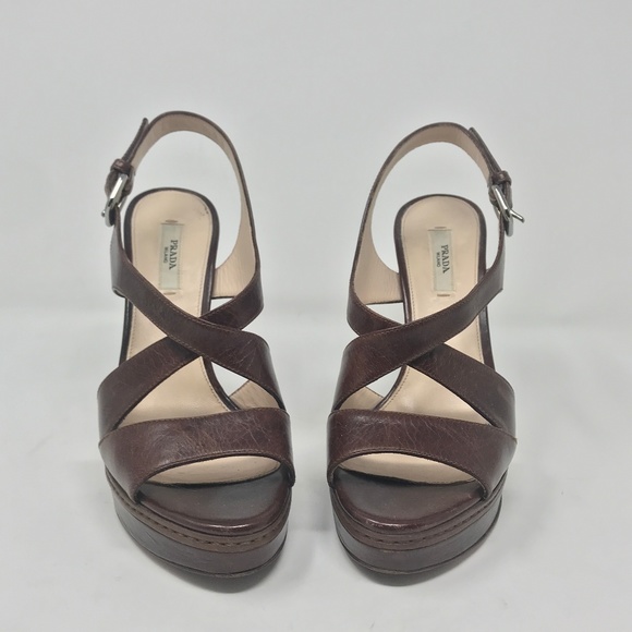 Prada Brown Leather Heels - Picture 2 of 7